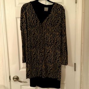 2 pc black/brown print mini dress by Rabbit Design size 14M